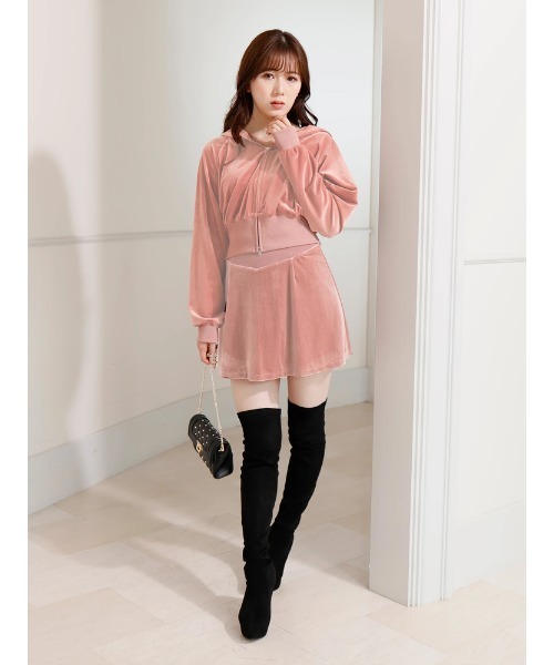 LIPSERVICE（リップサービス）の「インナーSPT付きベロアフレアスカート（スカート・レディース・ブラック/ベージュ/ピンク・S/M）」の18枚目の写真