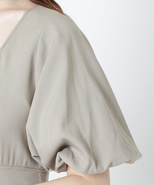 WILLSELECTION（ウィルセレクション）の「配色ステッチボリューム袖ワンピース（ワンピース・レディース・カーキ/ブラック/オレンジ・MEDIUM）」の15枚目の写真