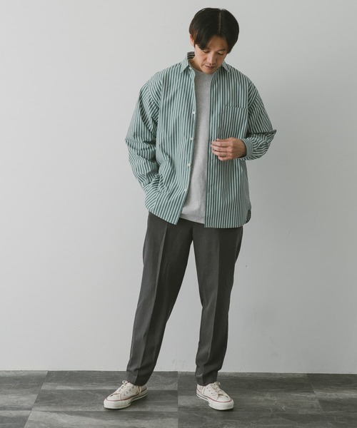 URBAN RESEARCH DOORS（アーバンリサーチドアーズ）の「『イージーケア』コットンタッチルーズストライプシャツ（シャツ/ブラウス・メンズ・ブラウン系その他/ブルー系その他/グリーン系その他・MEDIUM/LARGE）」の21枚目の写真