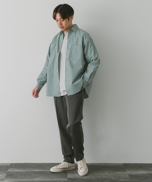 セール】『イージーケア』コットンタッチルーズストライプシャツ（シャツ/ブラウス）｜URBAN RESEARCH DOORS（アーバンリサーチドアーズ）のファッション通販  - ZOZOTOWN 完売商品　アーバンリサーチドアーズ ストライプ柄 シャツ グリーン 長袖