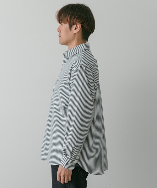 URBAN RESEARCH DOORS（アーバンリサーチドアーズ）の「『イージーケア』コットンタッチルーズストライプシャツ（シャツ/ブラウス・メンズ・ブラウン系その他/ブルー系その他/グリーン系その他・MEDIUM/LARGE）」の18枚目の写真