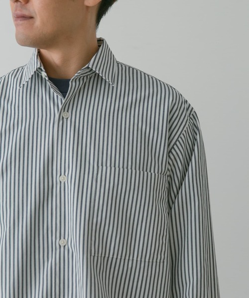 URBAN RESEARCH DOORS（アーバンリサーチドアーズ）の「『イージーケア』コットンタッチルーズストライプシャツ（シャツ/ブラウス・メンズ・ブラウン系その他/ブルー系その他/グリーン系その他・MEDIUM/LARGE）」の16枚目の写真