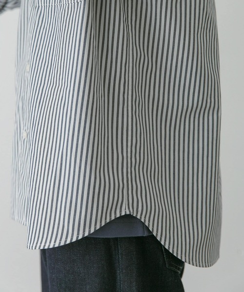 URBAN RESEARCH DOORS（アーバンリサーチドアーズ）の「『イージーケア』コットンタッチルーズストライプシャツ（シャツ/ブラウス・メンズ・ブラウン系その他/ブルー系その他/グリーン系その他・MEDIUM/LARGE）」の13枚目の写真