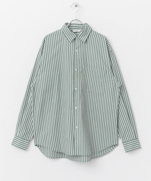 URBAN RESEARCH DOORS（アーバンリサーチドアーズ）の「『イージーケア』コットンタッチルーズストライプシャツ（シャツ/ブラウス・メンズ・ブラウン系その他/ブルー系その他/グリーン系その他・MEDIUM/LARGE）」の9枚目の写真