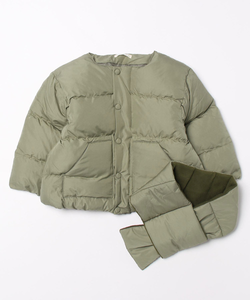 セール】【万能アウター】マフラー付きパフジャケット（ブルゾン