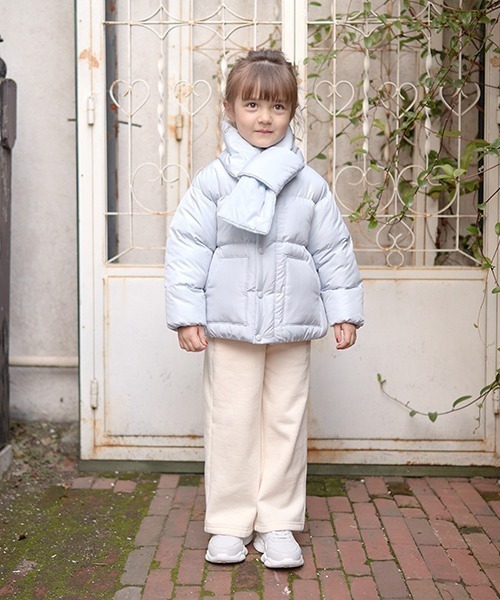 セール】【万能アウター】マフラー付きパフジャケット（ブルゾン