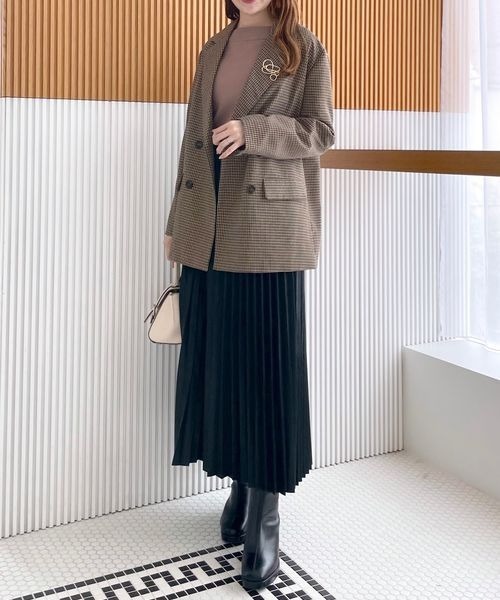 mysty woman（ミスティウーマン）の「フェイクレザープリーツスカート 977293（スカート・レディース・ブラック/ホワイト系その他・FREE）」の19枚目の写真