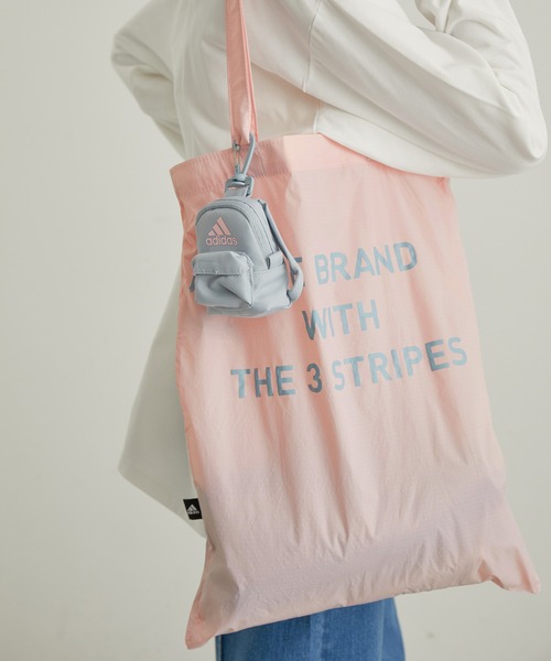adidas（アディダス）の「【WEB限定】【adidas/アディダス】パッカブルエコバッグ（トートバッグ・レディース・ピンク/ライトグレー/ブラック・FREE）」の2枚目の写真