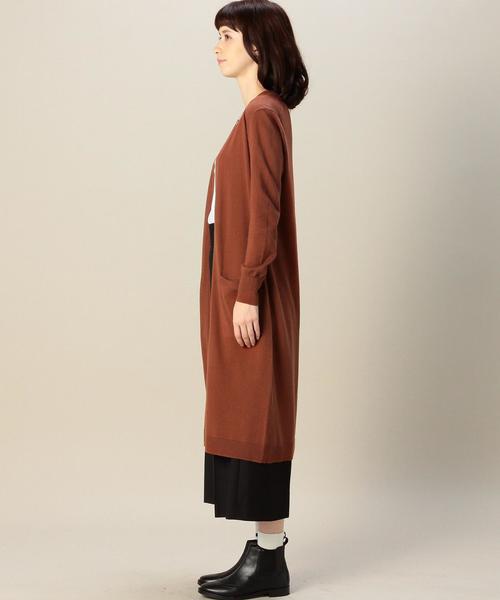 green label relaxing（グリーンレーベルリラクシング）の「KF HandWash C/N SUPER ロングカーディガン◆（カーディガン/ボレロ・レディース・ブラック/ブラウン/ベージュ・FREE）」の7枚目の写真