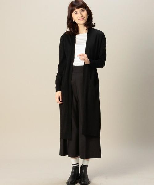 green label relaxing（グリーンレーベルリラクシング）の「KF HandWash C/N SUPER ロングカーディガン◆（カーディガン/ボレロ・レディース・ブラック/ブラウン/ベージュ・FREE）」の12枚目の写真