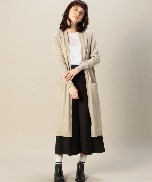 green label relaxing（グリーンレーベルリラクシング）の「KF HandWash C/N SUPER ロングカーディガン◆（カーディガン/ボレロ・レディース・ブラック/ブラウン/ベージュ・FREE）」の5枚目の写真