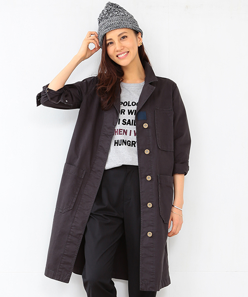 B:MING by BEAMS（ビーミングバイビームス）の「ビーミング by ビームス / ツイルショップコート（ミリタリージャケット・レディース・スミクロ/カーキ・MEDIUM/SMALL）」の7枚目の写真