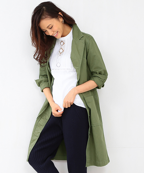 B:MING by BEAMS（ビーミングバイビームス）の「ビーミング by ビームス / ツイルショップコート（ミリタリージャケット・レディース・スミクロ/カーキ・MEDIUM/SMALL）」の9枚目の写真