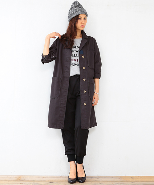 B:MING by BEAMS（ビーミングバイビームス）の「ビーミング by ビームス / ツイルショップコート（ミリタリージャケット・レディース・スミクロ/カーキ・MEDIUM/SMALL）」の17枚目の写真