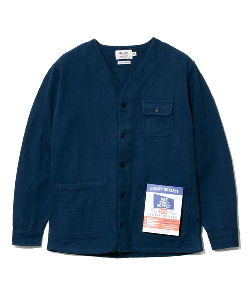 go slow caravan(ゴースローキャラバン)の「ALCARZA/アルカルザ HEAVY FLANNEL NO COLLAR JACKET(ノーカラージャケット・メンズ・チェック/アイボリー/ネイビー/その他2・X-LARGE/LARGE/MEDIUM)」の2枚目の写真