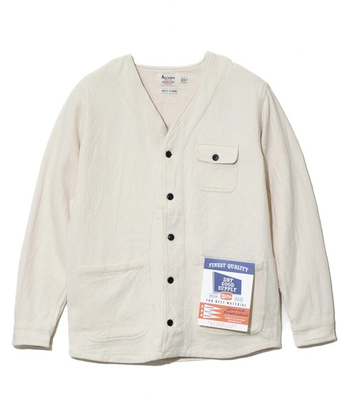 go slow caravan(ゴースローキャラバン)の「ALCARZA/アルカルザ HEAVY FLANNEL NO COLLAR JACKET(ノーカラージャケット・メンズ・チェック/アイボリー/ネイビー/その他2・X-LARGE/LARGE/MEDIUM)」の1枚目の写真
