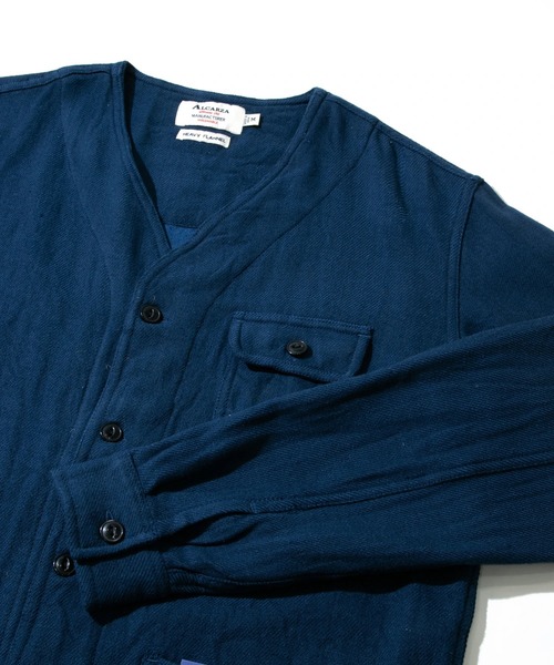 go slow caravan(ゴースローキャラバン)の「ALCARZA/アルカルザ HEAVY FLANNEL NO COLLAR JACKET(ノーカラージャケット・メンズ・チェック/アイボリー/ネイビー/その他2・X-LARGE/LARGE/MEDIUM)」の13枚目の写真
