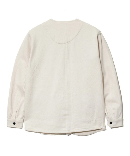 go slow caravan(ゴースローキャラバン)の「ALCARZA/アルカルザ HEAVY FLANNEL NO COLLAR JACKET(ノーカラージャケット・メンズ・チェック/アイボリー/ネイビー/その他2・X-LARGE/LARGE/MEDIUM)」の9枚目の写真