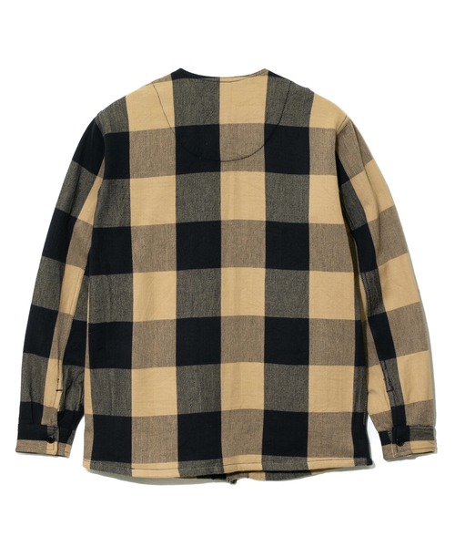 go slow caravan(ゴースローキャラバン)の「ALCARZA/アルカルザ HEAVY FLANNEL NO COLLAR JACKET(ノーカラージャケット・メンズ・チェック/アイボリー/ネイビー/その他2・X-LARGE/LARGE/MEDIUM)」の7枚目の写真