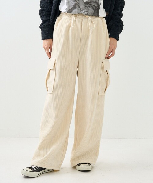 セール】カット コーデュロイ カーゴパンツ/イージーパンツ（カーゴ
