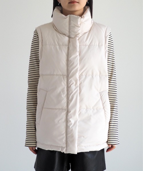 cepo（セポ）の「エアコンダウン ハイネックパデットベスト（ダウンベスト・レディース・ブラック/オフホワイト・M）」の14枚目の写真