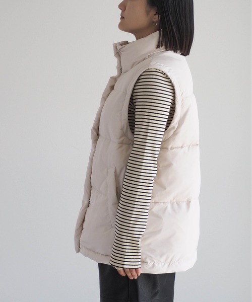 cepo（セポ）の「エアコンダウン ハイネックパデットベスト（ダウンベスト・レディース・ブラック/オフホワイト・M）」の15枚目の写真