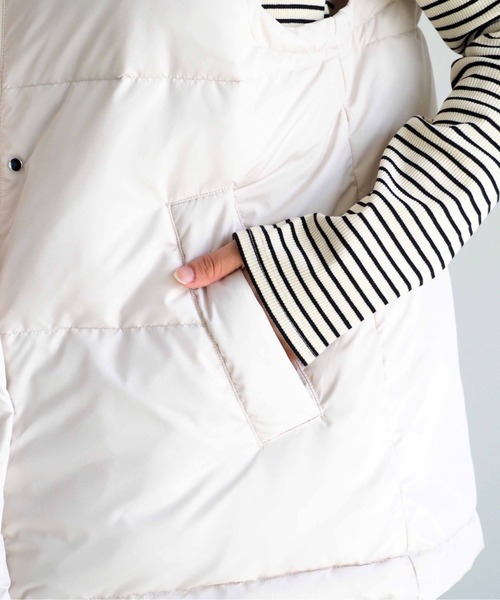 cepo（セポ）の「エアコンダウン ハイネックパデットベスト（ダウンベスト・レディース・ブラック/オフホワイト・M）」の20枚目の写真