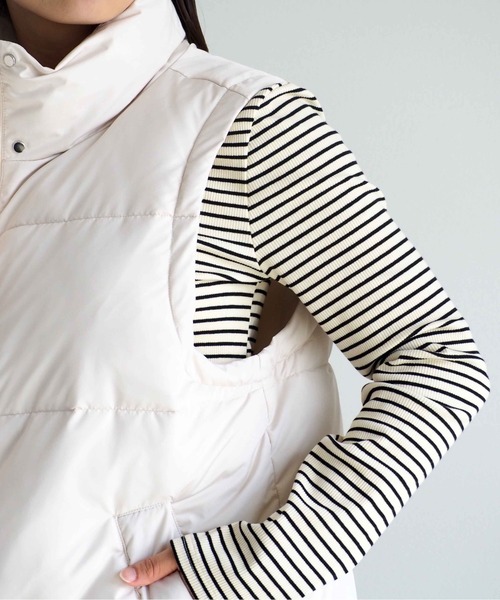 cepo（セポ）の「エアコンダウン ハイネックパデットベスト（ダウンベスト・レディース・ブラック/オフホワイト・M）」の21枚目の写真