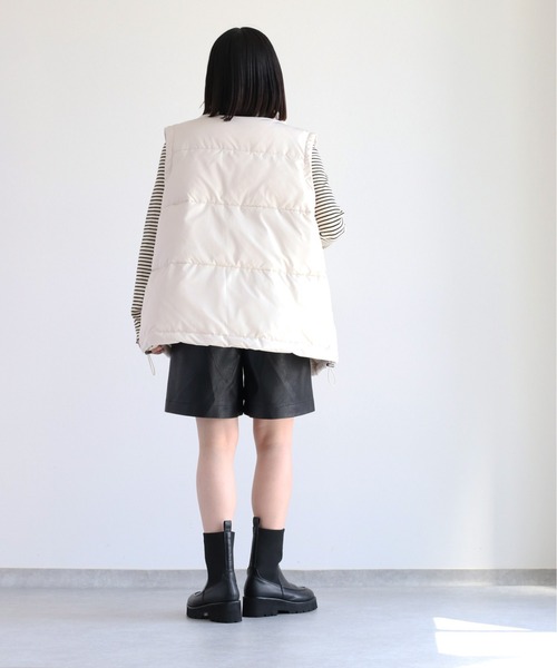 cepo（セポ）の「エアコンダウン ハイネックパデットベスト（ダウンベスト・レディース・ブラック/オフホワイト・M）」の11枚目の写真