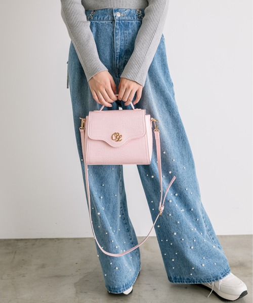 OLIVE des OLIVE(オリーブデオリーブ)の「エンブレム付きフラップショルダー 1032120140(ショルダーバッグ・レディース・ピンク/ブラック/アイボリー・FREE)」の18枚目の写真