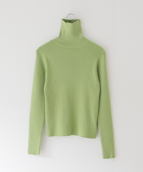 B.C STOCK(ベーセーストック)の「《追加》タートルリブニット(ニット/セーター・レディース・ブラック/オレンジ系その他/グリーン/ホワイト/ブルー/グレー・FREE)」の4枚目の写真