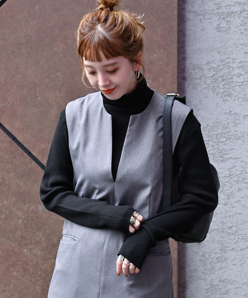 B.C STOCK(ベーセーストック)の「《追加》タートルリブニット(ニット/セーター・レディース・ブラック/オレンジ系その他/グリーン/ホワイト/ブルー/グレー・FREE)」の15枚目の写真