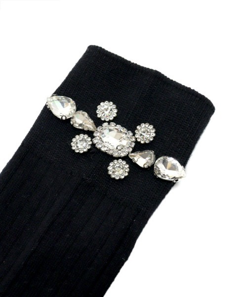 DONOBAN（ドノバン）の「ビジューソックス（ソックス/靴下・レディース・ホワイト/ブラック系その他/ブラック/アイボリー・22-24cm）」の18枚目の写真