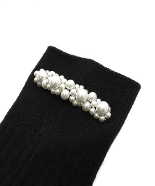 DONOBAN（ドノバン）の「ビジューソックス（ソックス/靴下・レディース・ホワイト/ブラック系その他/ブラック/アイボリー・22-24cm）」の19枚目の写真