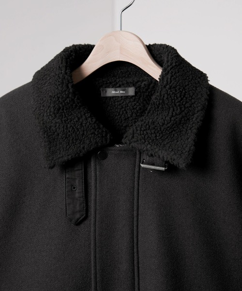 Alfred Alex】ボア×フェイクメルトンルーズブルゾン（ムートンコート