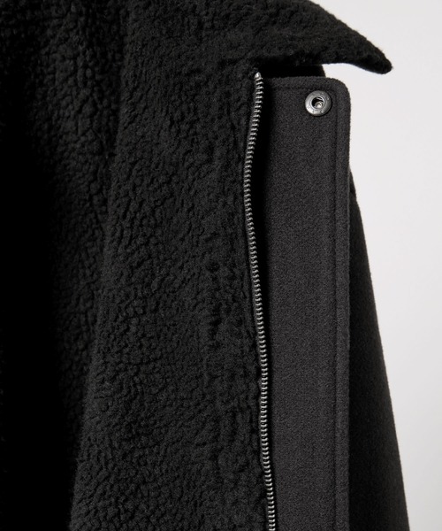 Alfred Alex（アルフレッドアレックス）の「【Alfred Alex】ボア×フェイクメルトンルーズブルゾン（ムートンコート・メンズ・オフホワイト/ブラック/オリーブ・M/L）」の6枚目の写真