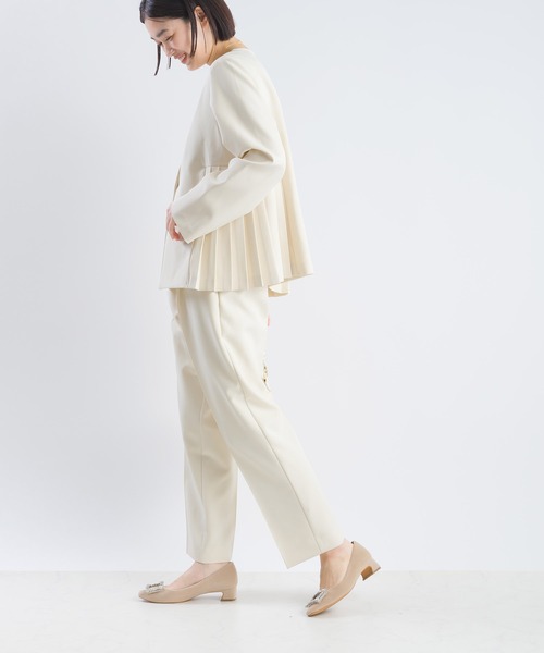 PICCIN(ピッチン)の「【セットアップ可能】ツインクロスワンタックパンツ(スーツパンツ・レディース・ベージュ/ブラック・M/L)」の6枚目の写真