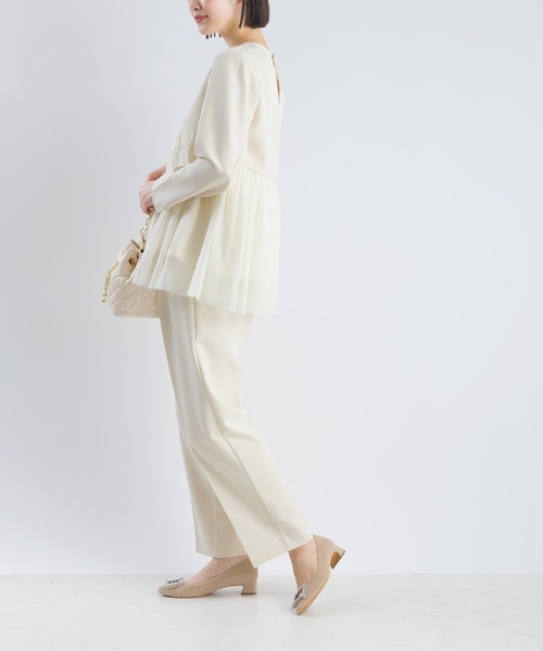 PICCIN(ピッチン)の「【セットアップ可能】ツインクロスワンタックパンツ(スーツパンツ・レディース・ベージュ/ブラック・M/L)」の9枚目の写真