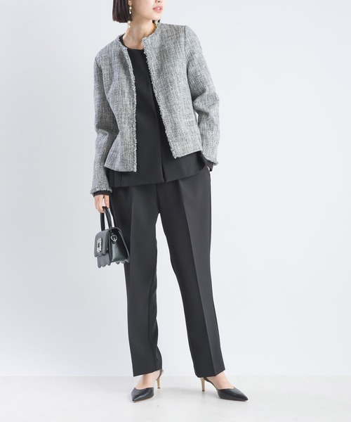 PICCIN(ピッチン)の「【セットアップ可能】ツインクロスワンタックパンツ(スーツパンツ・レディース・ベージュ/ブラック・M/L)」の16枚目の写真