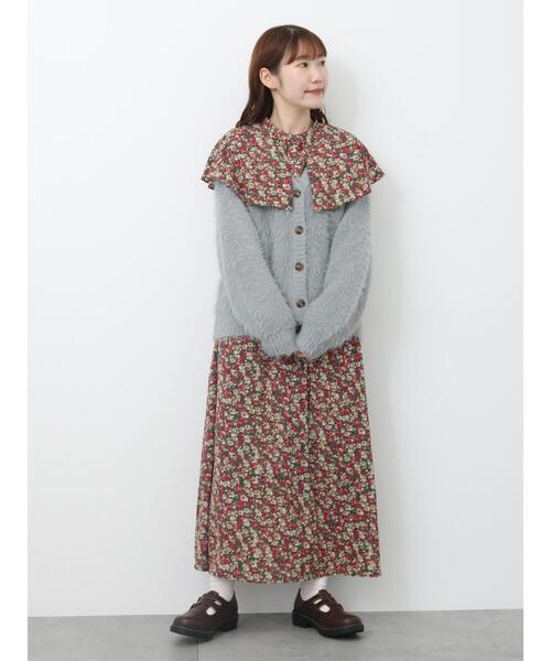 ehka sopo（エヘカソポ）の「シャギーVネックカーディガン（カーディガン/ボレロ・レディース・キナリ/ラベンダー/イエロー/グレー/グリーン/ピンク・F）」の7枚目の写真