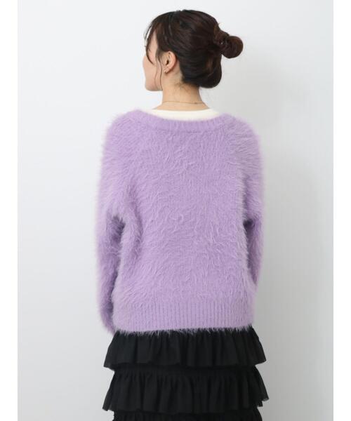 ehka sopo（エヘカソポ）の「シャギーVネックカーディガン（カーディガン/ボレロ・レディース・キナリ/ラベンダー/イエロー/グレー/グリーン/ピンク・F）」の18枚目の写真