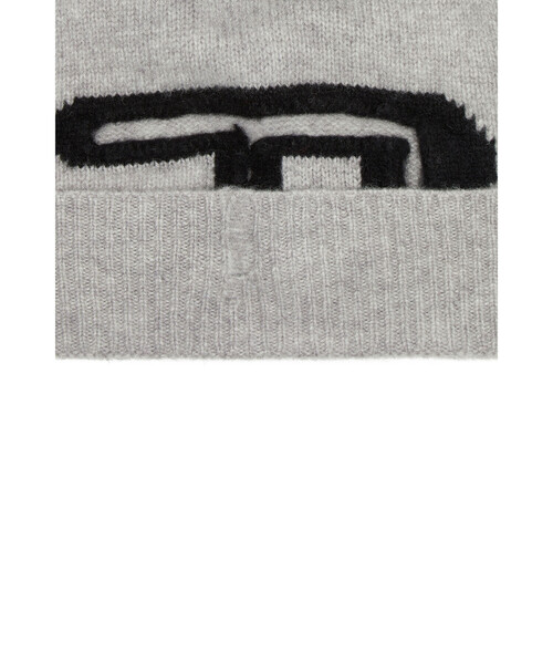 【DIESEL】k-diego-c ニットキャップ K-DIEGO-C Rib-knit beanie with logo patch｜ブラック