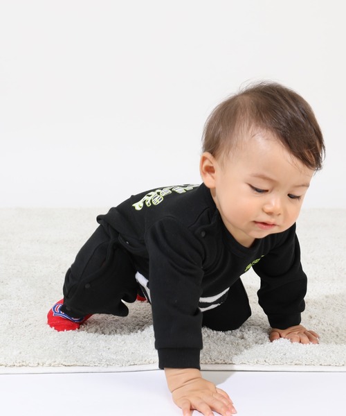 BABYDOLL(ベビードール)の「ゼブラ柄 ポケット ロンパース 9011B(ロンパース・キッズ・ピンク系その他7/ブラック/パープル/グリーン・70cm/80cm)」の6枚目の写真