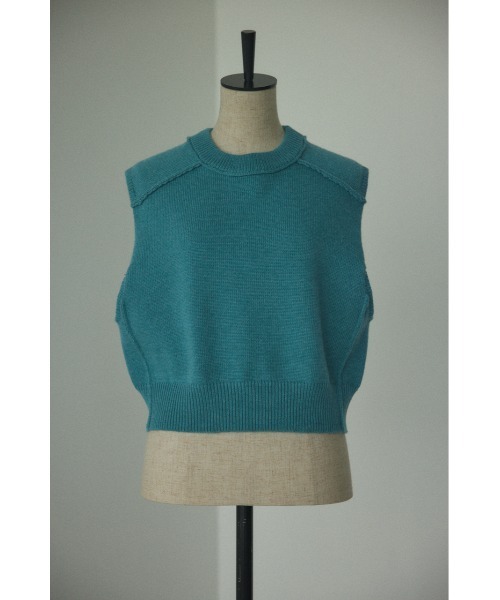 BLACK BY MOUSSY（ブラックバイマウジー）の「out linking knit vest(アウトリンキングニットベスト)（ベスト・レディース・オレンジ/オフホワイト/ライトブルー/ブラック・FREE）」の3枚目の写真