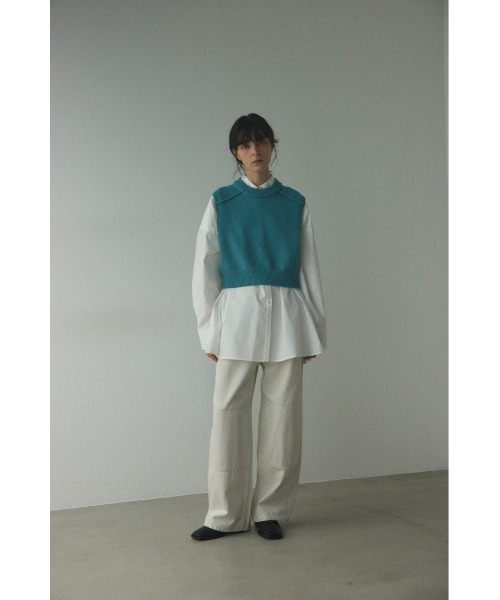 BLACK BY MOUSSY（ブラックバイマウジー）の「out linking knit vest(アウトリンキングニットベスト)（ベスト・レディース・オレンジ/オフホワイト/ライトブルー/ブラック・FREE）」の5枚目の写真