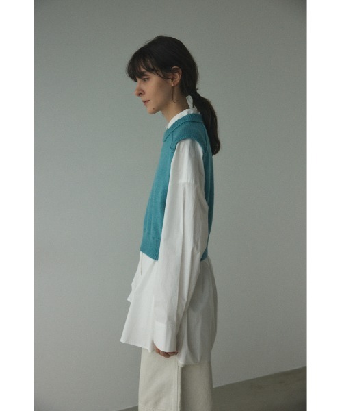 BLACK BY MOUSSY（ブラックバイマウジー）の「out linking knit vest(アウトリンキングニットベスト)（ベスト・レディース・オレンジ/オフホワイト/ライトブルー/ブラック・FREE）」の6枚目の写真