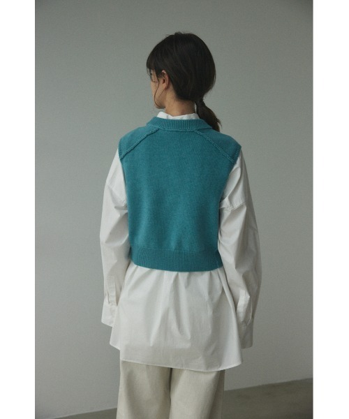 BLACK BY MOUSSY（ブラックバイマウジー）の「out linking knit vest(アウトリンキングニットベスト)（ベスト・レディース・オレンジ/オフホワイト/ライトブルー/ブラック・FREE）」の7枚目の写真