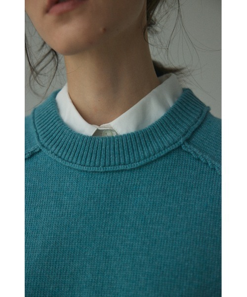 BLACK BY MOUSSY（ブラックバイマウジー）の「out linking knit vest(アウトリンキングニットベスト)（ベスト・レディース・オレンジ/オフホワイト/ライトブルー/ブラック・FREE）」の8枚目の写真