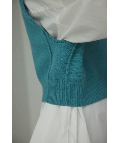 BLACK BY MOUSSY（ブラックバイマウジー）の「out linking knit vest(アウトリンキングニットベスト)（ベスト・レディース・オレンジ/オフホワイト/ライトブルー/ブラック・FREE）」の9枚目の写真