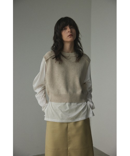 BLACK BY MOUSSY（ブラックバイマウジー）の「out linking knit vest(アウトリンキングニットベスト)（ベスト・レディース・オレンジ/オフホワイト/ライトブルー/ブラック・FREE）」の17枚目の写真